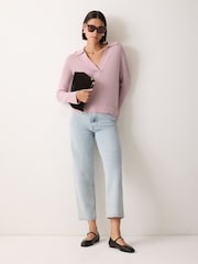 Jigsaw Pink Wool Blend Collar Jumper - Image 3 of 4