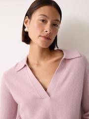 Jigsaw Pink Wool Blend Collar Jumper - Image 4 of 4