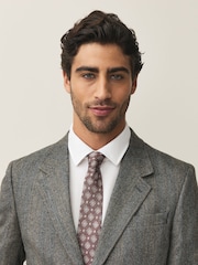 Brown Signature Silk Geometric Tie - Image 2 of 5