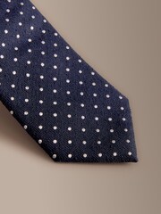 Navy Signature Silk Polka Dot Tie - Image 4 of 6