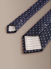 Navy Signature Silk Polka Dot Tie - Image 5 of 6
