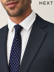 Navy Signature Silk Polka Dot Tie - Image 6 of 6