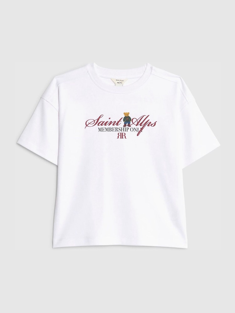 River Island White Saint Alps Bear T-Shirt - Image 1 of 4