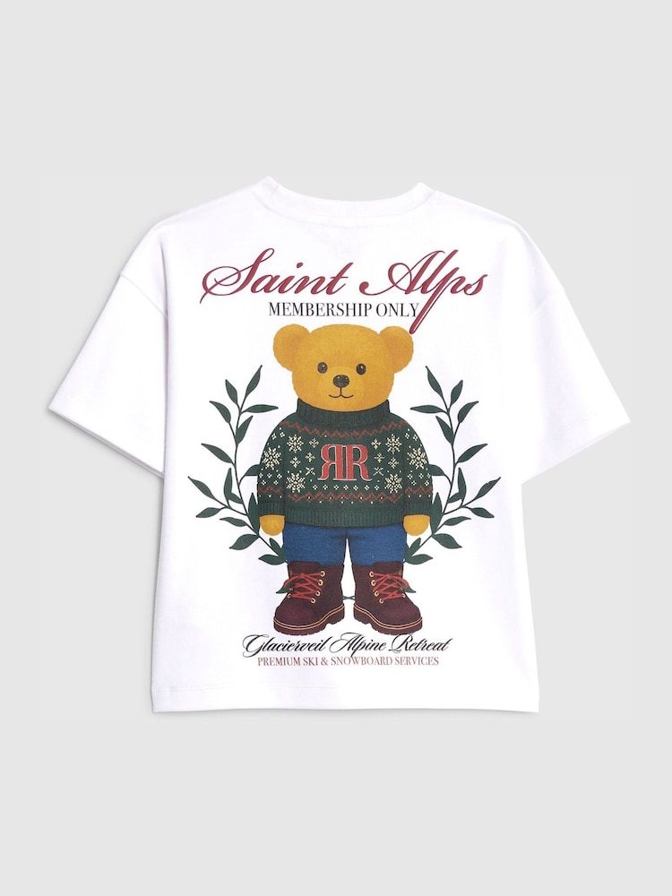 River Island White Saint Alps Bear T-Shirt - Image 2 of 4
