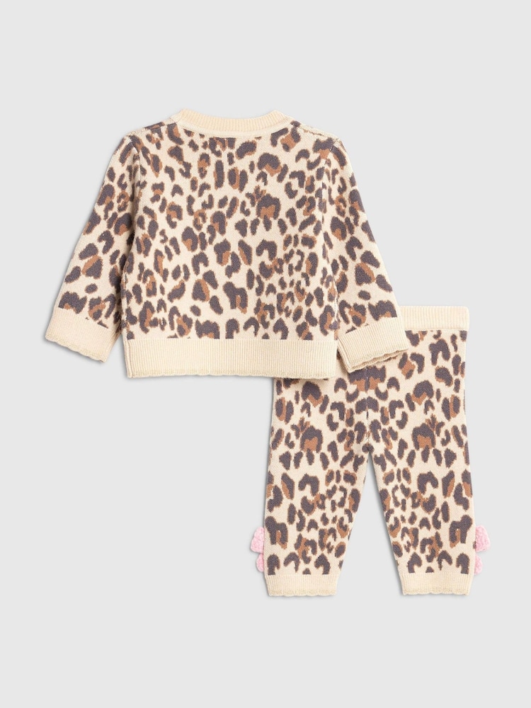 River Island Leopard Bow Cardigan and Leggings Set - Bild 2 von 5
