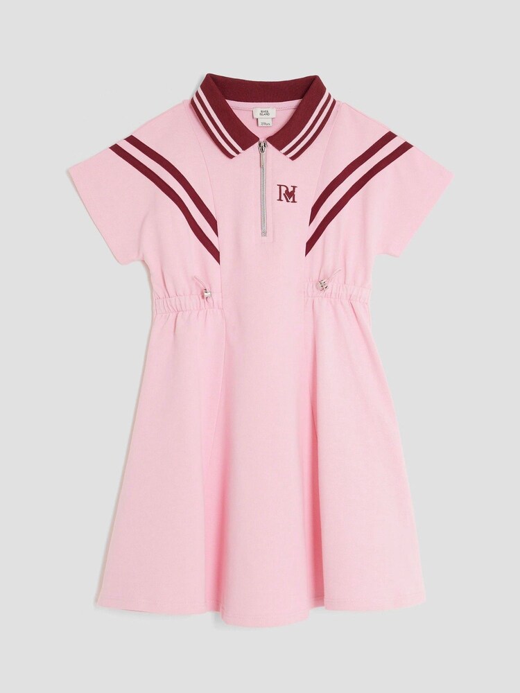 River Island Pink Drawcord Polo Dress - Image 1 of 4