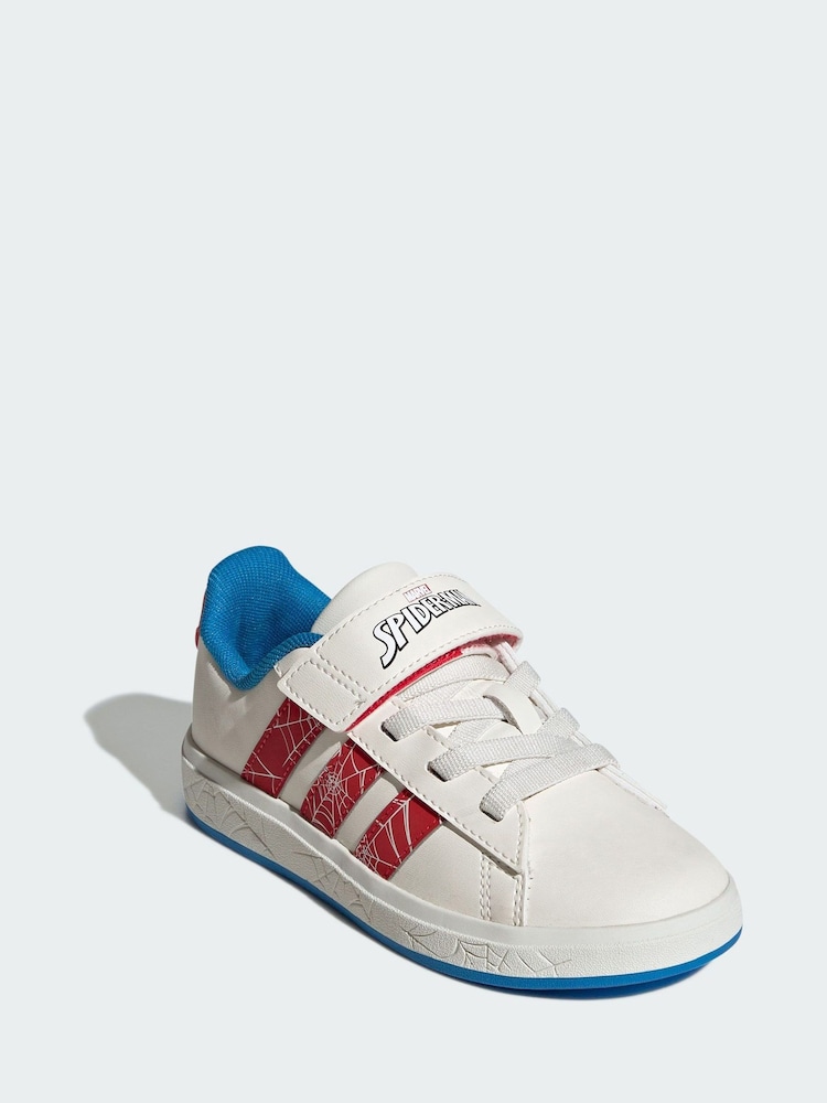 adidas White Marvel Spider-Man Grand Court Shoes - Image 1 of 4 adidas White Marvel Spider-Man Grand Court Shoes - Image 1 of 4