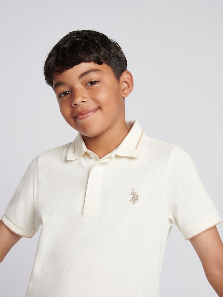 U.S. Polo Assn White Smart Pique Polo Shirt - Image 2 of 7 U.S. Polo Assn White Smart Pique Polo Shirt - Image 2 of 7