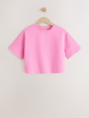 Roz - Textured Oversized Boxy T-Shirt (3-16yrs) - Imaginea 6 din 9