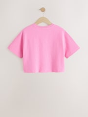 Roz - Textured Oversized Boxy T-Shirt (3-16yrs) - Imaginea 7 din 9