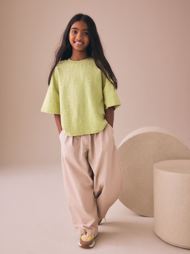 Green Textured Oversized Boxy T-Shirt (3-16yrs) - Image 2 of 8