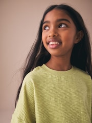 Green Textured Oversized Boxy T-Shirt (3-16yrs) - Image 4 of 8