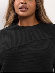 Yours Curve Black Asymetric Jumper - Image 4 of 5