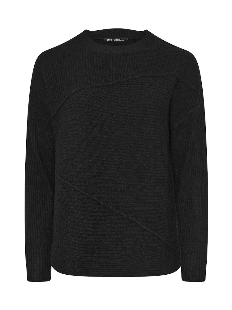 Yours Curve Black Asymetric Jumper - Image 5 of 5