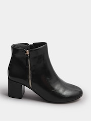 Schwarz - Yours Curve PU Side Zip Block Boots - Bild 3 von 5
