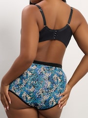 Yours Curve Blue 5 Pack Teal Snake Print  Full Briefs - Image 3 of 7