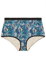 Yours Curve Blue 5 Pack Teal Snake Print  Full Briefs - Image 6 of 7