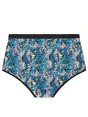 Yours Curve Blue 5 Pack Teal Snake Print  Full Briefs - Image 7 of 7
