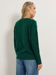 Long Tall Sally Green Cable Knit Jumper - Image 2 of 5
