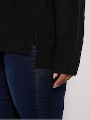 Preto - Yours Curve Drop Shoulder Seam Detail Jumper - Imagem 4 de 5