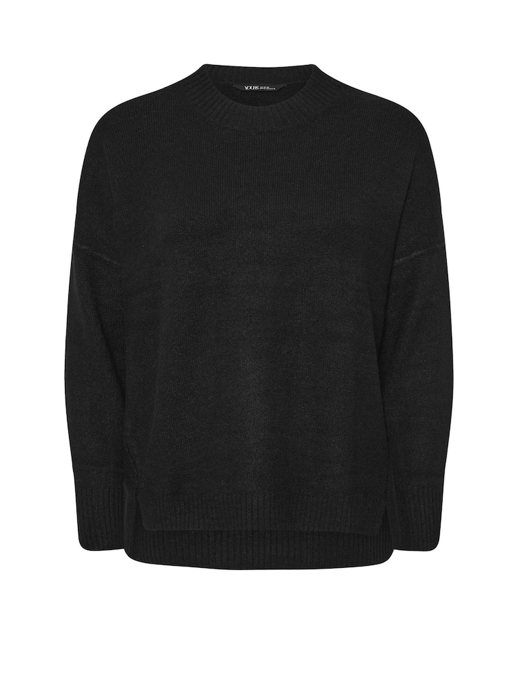 Preto - Yours Curve Drop Shoulder Seam Detail Jumper - Imagem 5 de 5