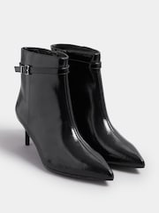 Yours Curve Black Extra Wide Fit Point Kitten Buckle Boots - Image 3 of 5
