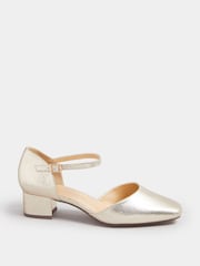 Yours Curve Gold Extra Wide Fit Two Part Mary Jane Shoes - Image 2 of 5