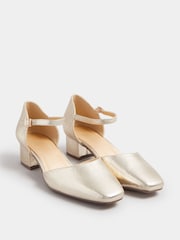 Yours Curve Gold Extra Wide Fit Two Part Mary Jane Shoes - Image 3 of 5