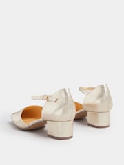 Yours Curve Gold Extra Wide Fit Two Part Mary Jane Shoes - Image 4 of 5