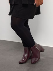 Vermelho - Botas Yours Curve PU com zíper lateral e bloco - Imagem 1 de 4