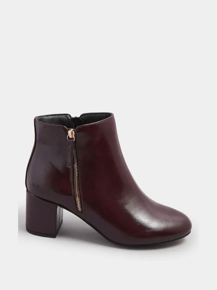Vermelho - Botas Yours Curve PU com zíper lateral e bloco - Imagem 2 de 4