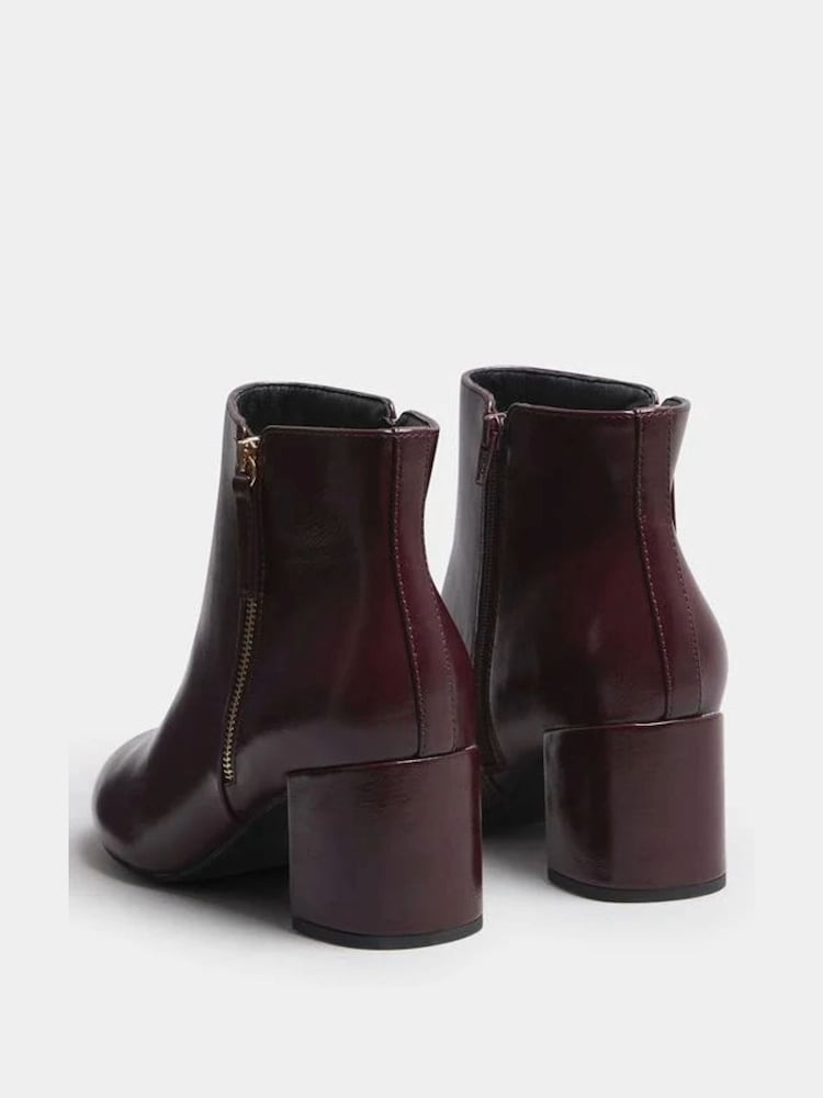 Vermelho - Botas Yours Curve PU com zíper lateral e bloco - Imagem 4 de 4