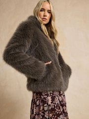 Long Tall Sally Brown Faux Fur Jacket - Image 2 of 5