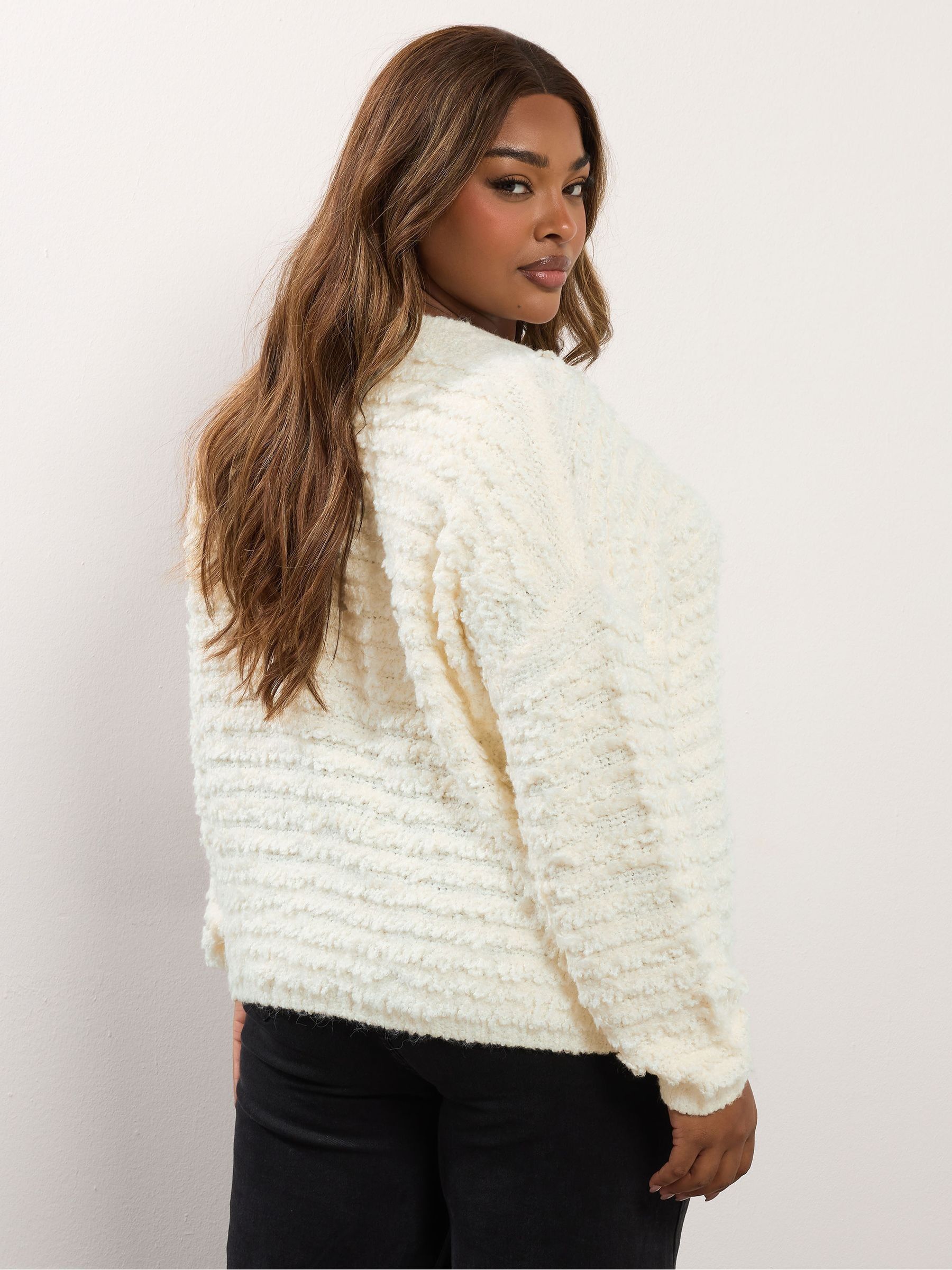 Buy Yours Curve White Boucle Knit Chunky Cardigan from Next USA