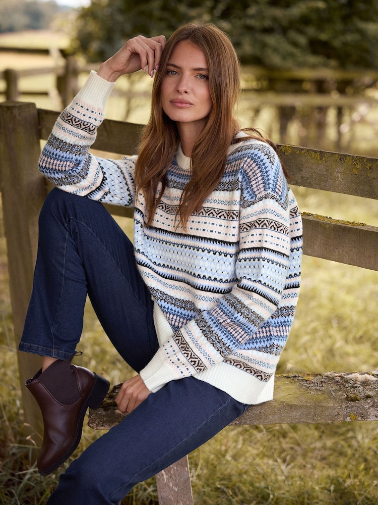 M&Co Blue Fairisle Jumper - Image 1 of 2