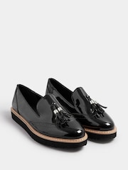 Long Tall Sally Black Brogued Tassle Loafers - Image 2 of 4