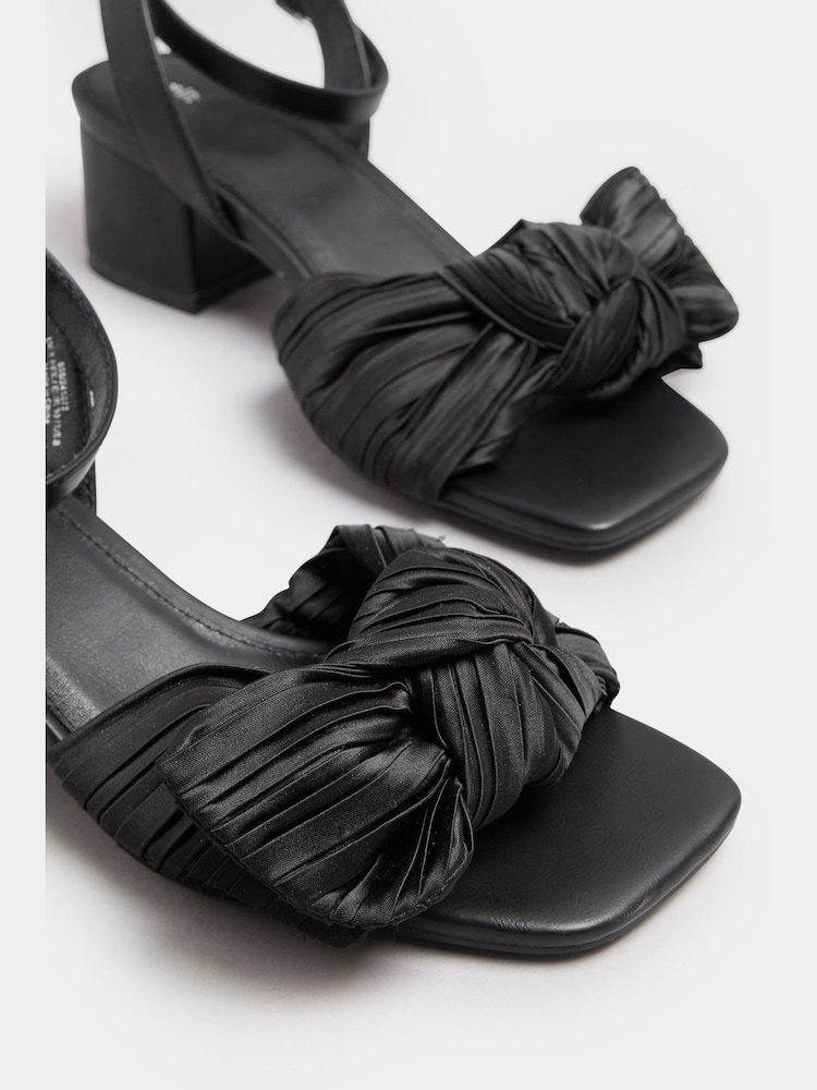 Preto - Sandália Yours Curve Extra-Wide Fit Mid Bow Block - Imagem 5 de 5
