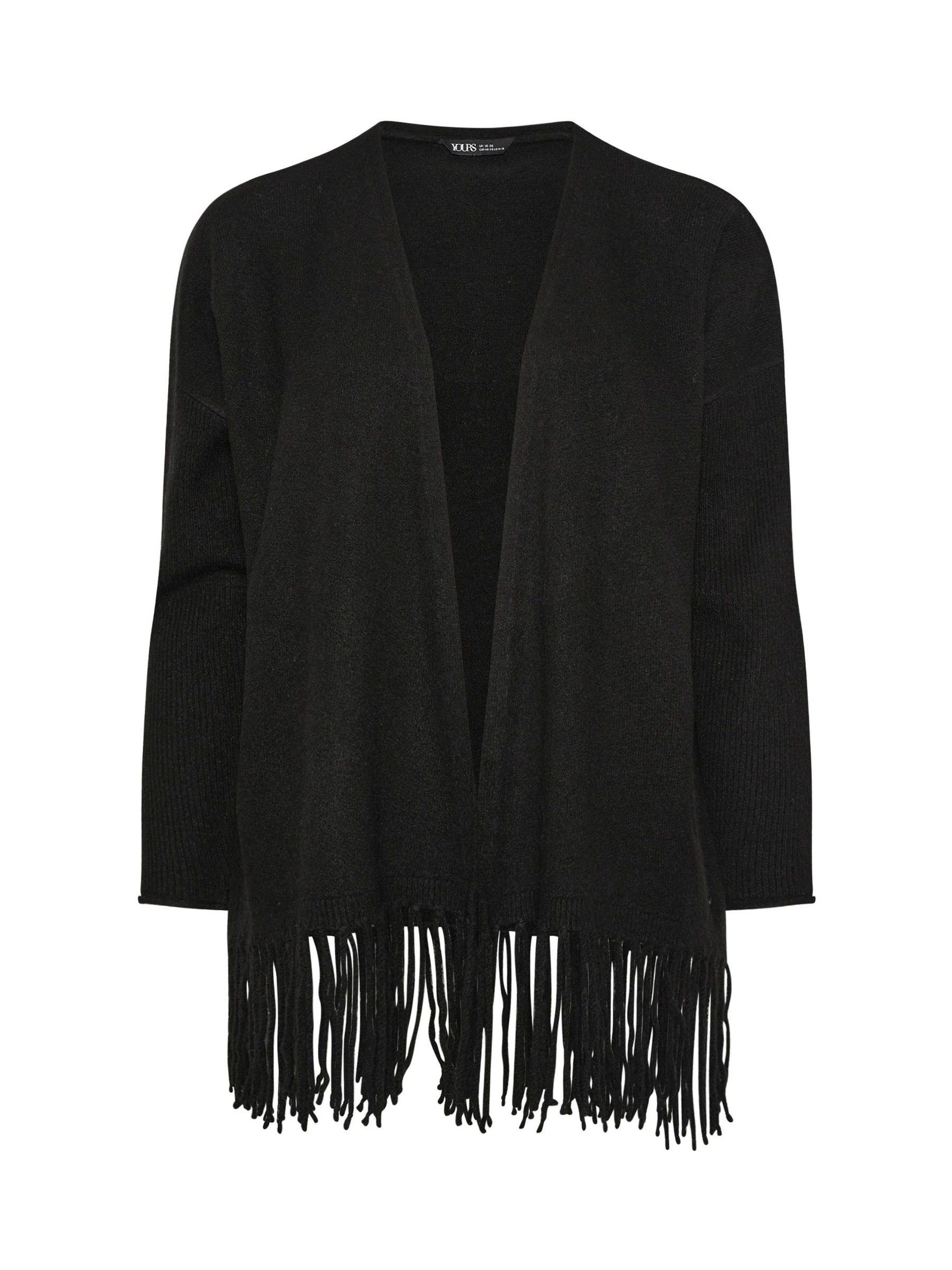 Buy Yours Curve Black Fringe Hem Cardigan from Next USA