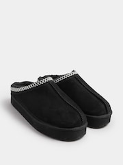 Yours Curve Black Extra-Wide Fit Fur Mules - Image 4 of 6