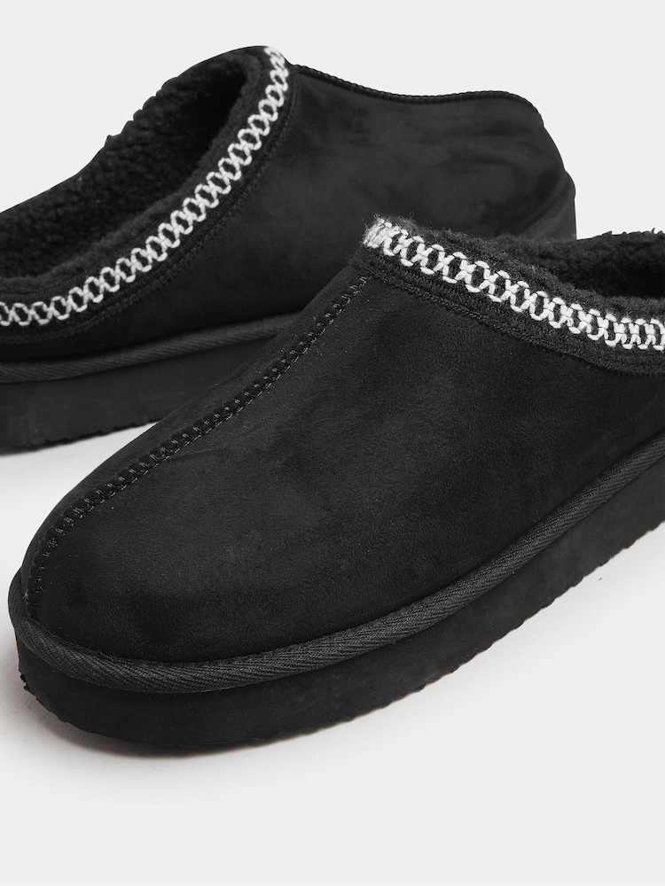 Yours Curve Black Extra-Wide Fit Fur Mules - Image 6 of 6