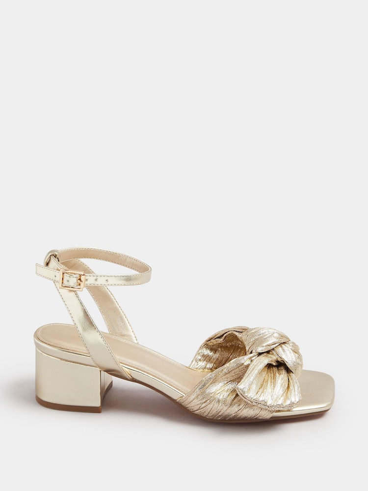 Yours Curve Extra-Wide Fit Mid Bow Block Sandal - Imagem 2 de 5