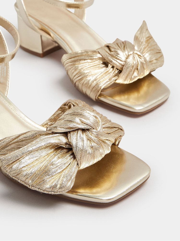 Yours Curve Extra-Wide Fit Mid Bow Block Sandal - Imagem 5 de 5