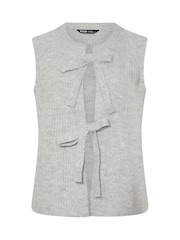 Yours Curve Grey Double Tie Vest Jumper - Image 5 of 5