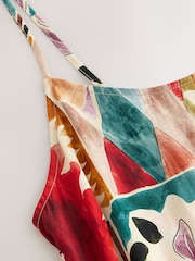 Sarkans abstrakts - Viscose Slip Dress - Attēls 8 no 8