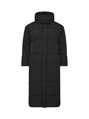 Yours Curve Black Midaxi Borg Padded Coat - Image 5 of 5