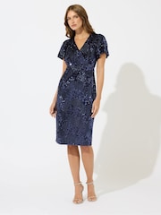 M&Co Mixed Sequin Wrap Shift Dress - Imagem 1 de 5