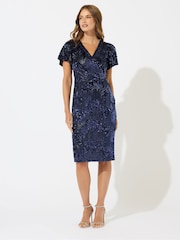 M&Co Mixed Sequin Wrap Shift Dress - Imagem 2 de 5