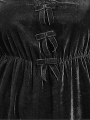 Yours Curve Black Party Velvet Maxi Bow Dress - Image 5 of 5