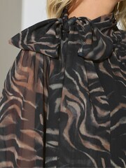 Yours Curve Brown London Dramatic Side Bow Blouse - Image 4 of 5