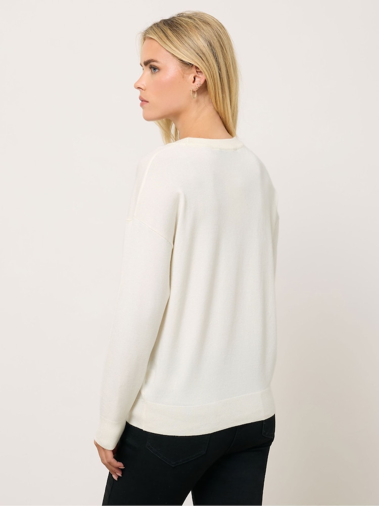 M&Co White Petite Sequin Bauble Jumper - Image 2 of 5